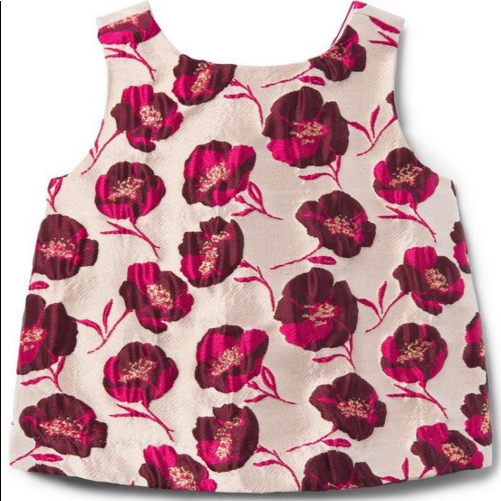 Janie & Jack Toddler Girls Floral Jacquard Sleeveless Top
